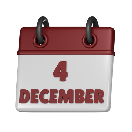 4 December  3D Icon