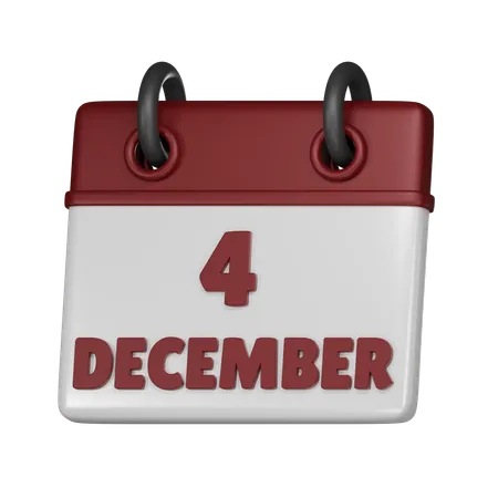 4 December  3D Icon