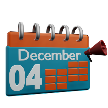 4 December  3D Icon