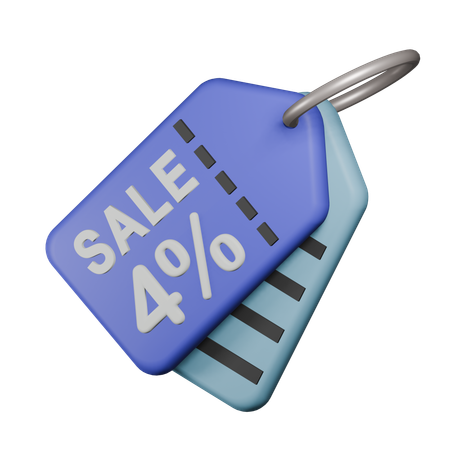 Étiquette de vente de 4 %  3D Icon