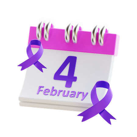 4 February  3D Icon