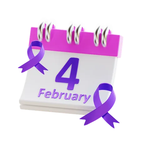 4 February  3D Icon