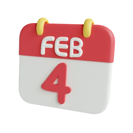 4 février  3D Icon