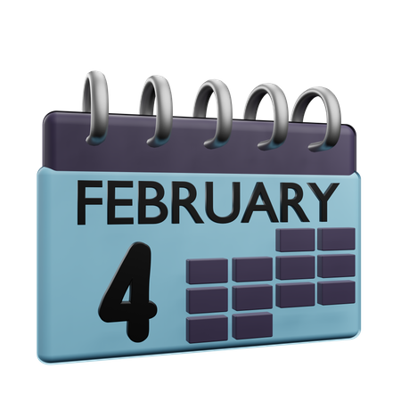 Calendrier du 4 février  3D Icon