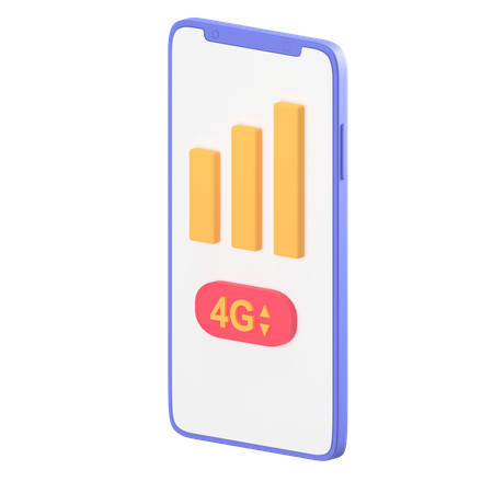 4 G Mobile Network  3D Icon