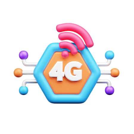 4Gネットワーク  3D Icon