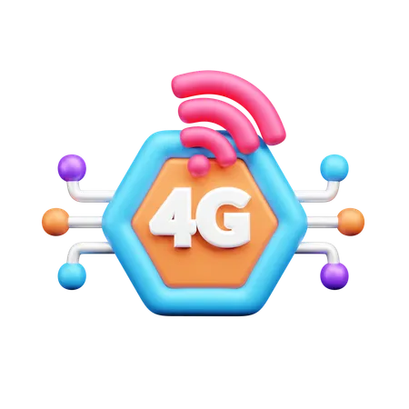 4Gネットワーク  3D Icon