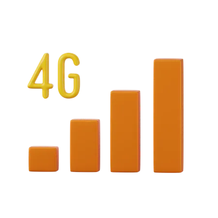 4 G Signal  3D Icon