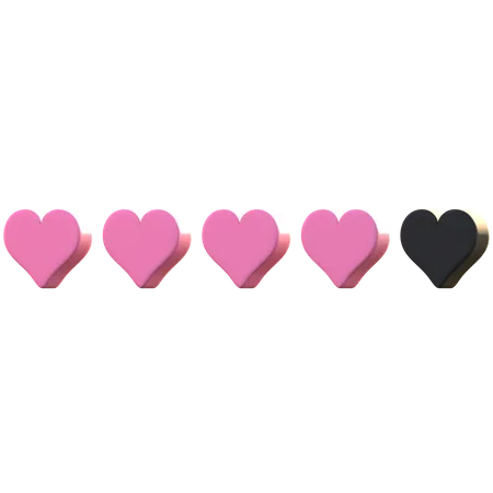 4 Heart Rating  3D Emoji