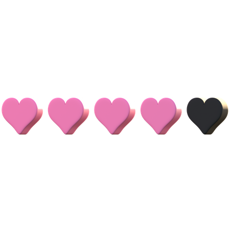 4 Herz-Bewertung  3D Emoji