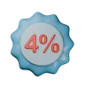 Insignia de descuento del 4%