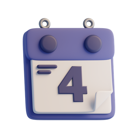 4. Juli Kalender  3D Icon