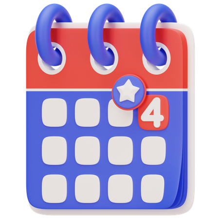 4. Juli Kalender  3D Icon
