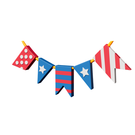 4 July  3D Icon