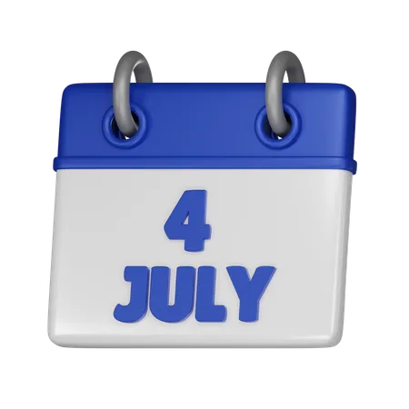 4 July  3D Icon