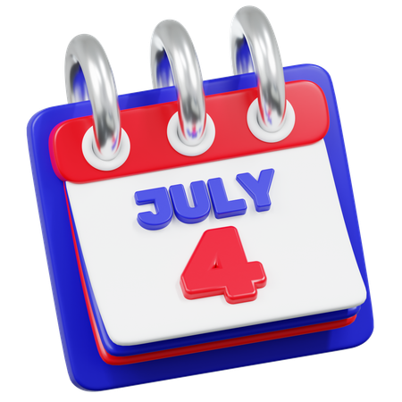 4 July  3D Icon