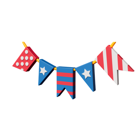 4 July  3D Icon