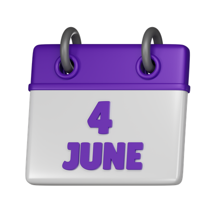 4 June  3D Icon