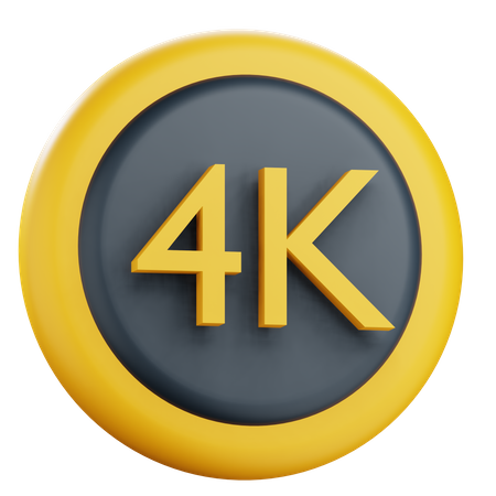 4 K Logo  3D Icon