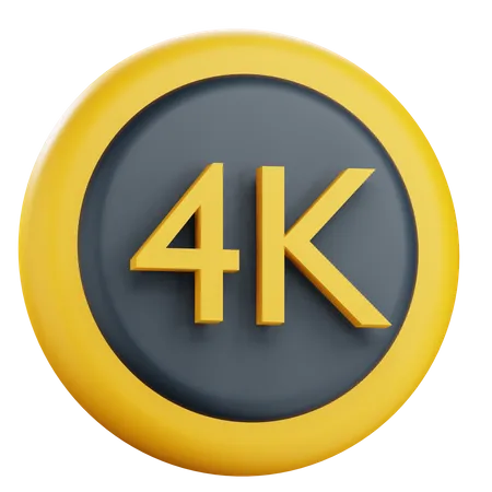 4 K Logo  3D Icon