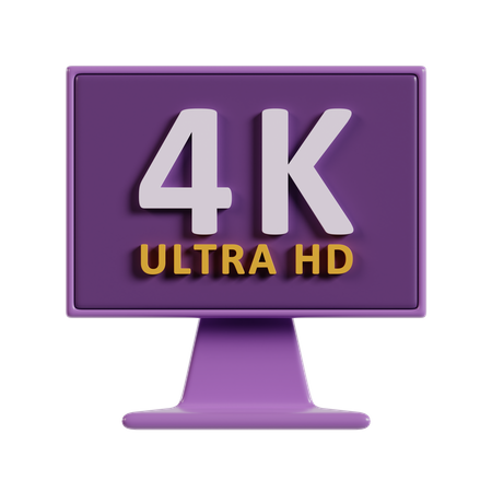 4 K Resolution  3D Icon