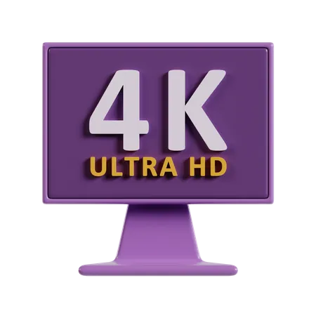 4 K Resolution  3D Icon