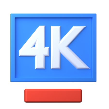 4 K Resolution  3D Icon