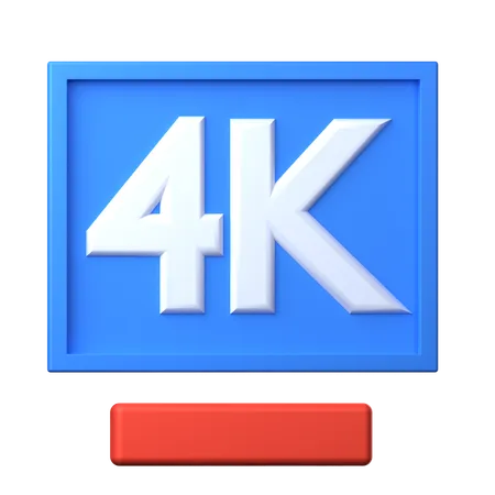 4 K Resolution  3D Icon