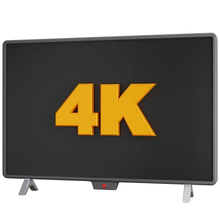 3 D Icon Illustration Television With 4 K Resolution 3D Icon