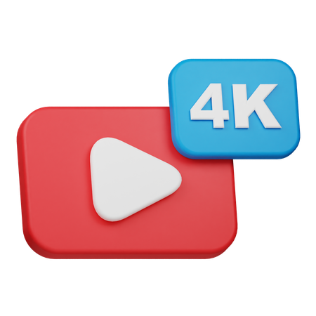 4 K Video  3D Icon