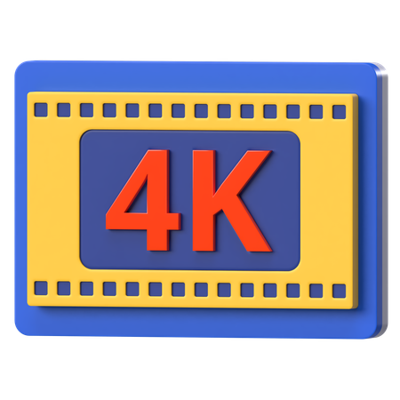 4K 비디오 해상도  3D Icon