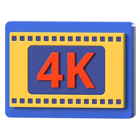 4 K Video Resolution  3D Icon