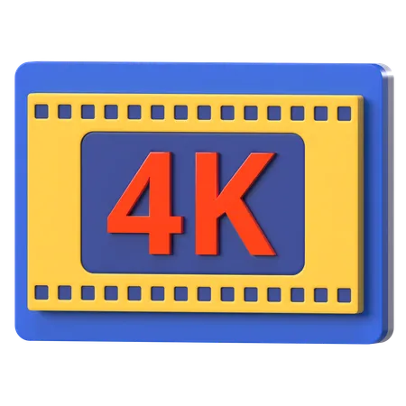 4 K Video Resolution  3D Icon