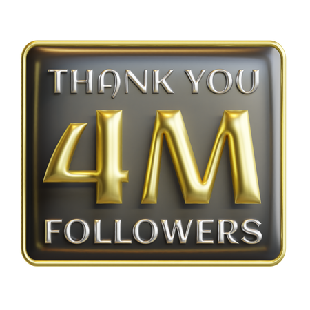4 M Followers  3D Icon