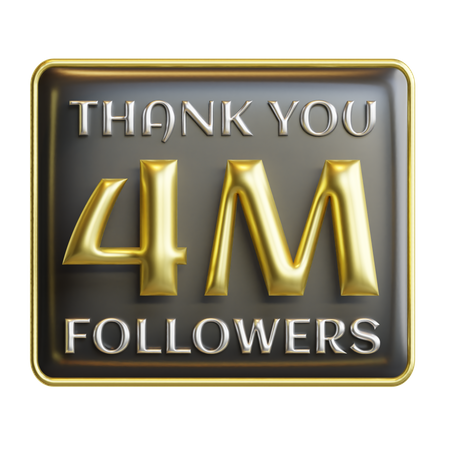 4 millones de seguidores  3D Icon