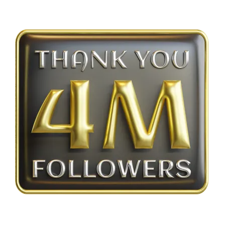 4 millones de seguidores  3D Icon