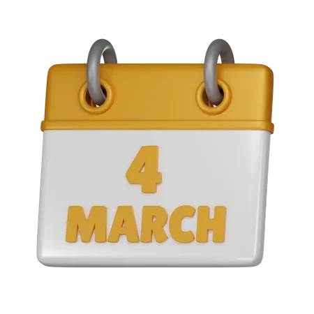 4 March  3D Icon