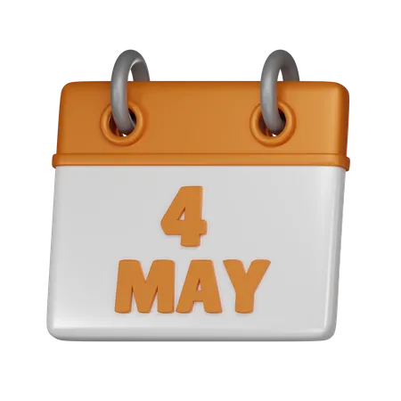 4 May  3D Icon