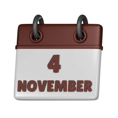 4 November  3D Icon