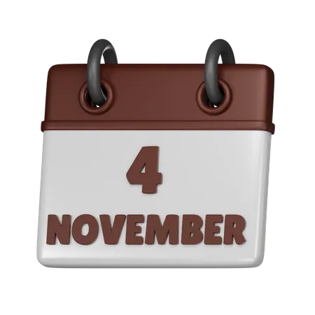 4 November  3D Icon