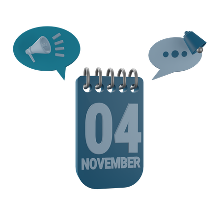 4 November  3D Icon