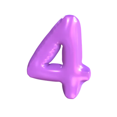 4 Number  3D Icon