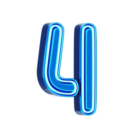 4 número  3D Icon