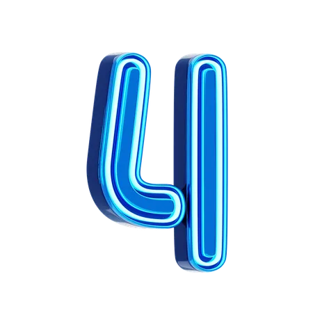 4 número  3D Icon