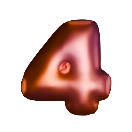 4 número  3D Icon