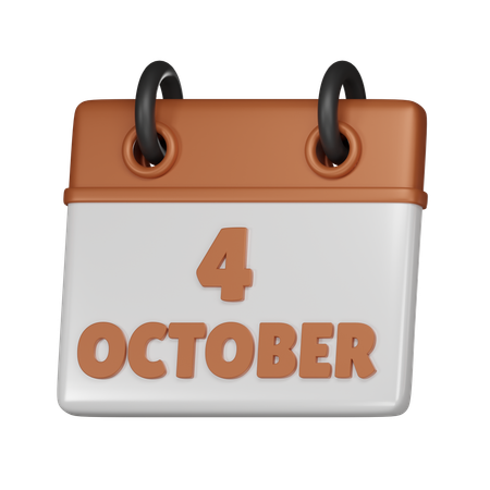 4 October  3D Icon