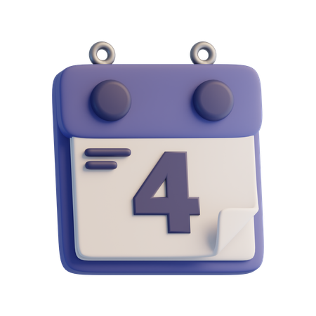 4 Of July Calendar  3D Icon