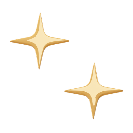 4 Point Stars  3D Icon