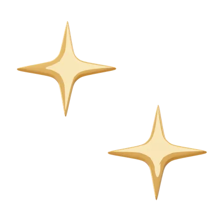 4 Point Stars  3D Icon