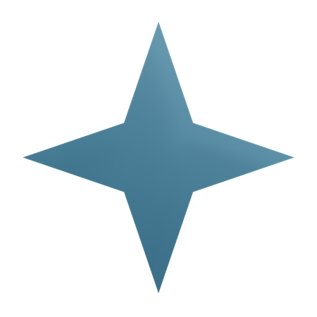 4 Pointed Star  3D Icon